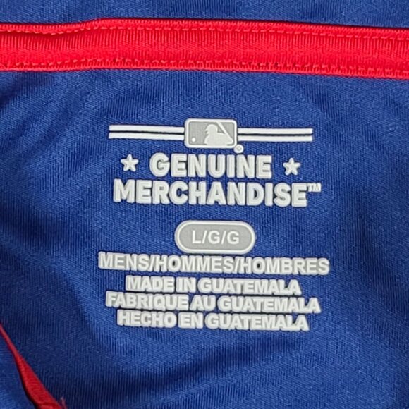 Chicago Cubs Performance Polo Embroidered Logo Mens Large 1/4 Button Blue NWT - Picture 3 of 9